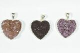 Lot: Druzy Amethyst Heart Pendants - Pieces #84084-2